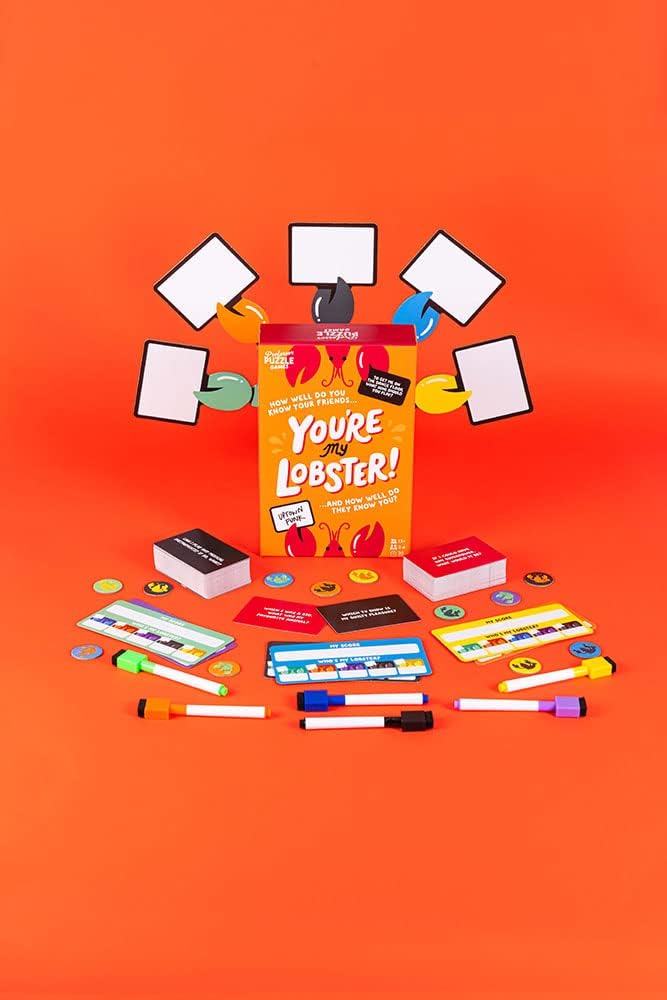 Professor PUZZLE You're My Lobster Board Game Ages 12+ 2-6 Players 20 Minutes Playing Time, PROPPG7904, Orange