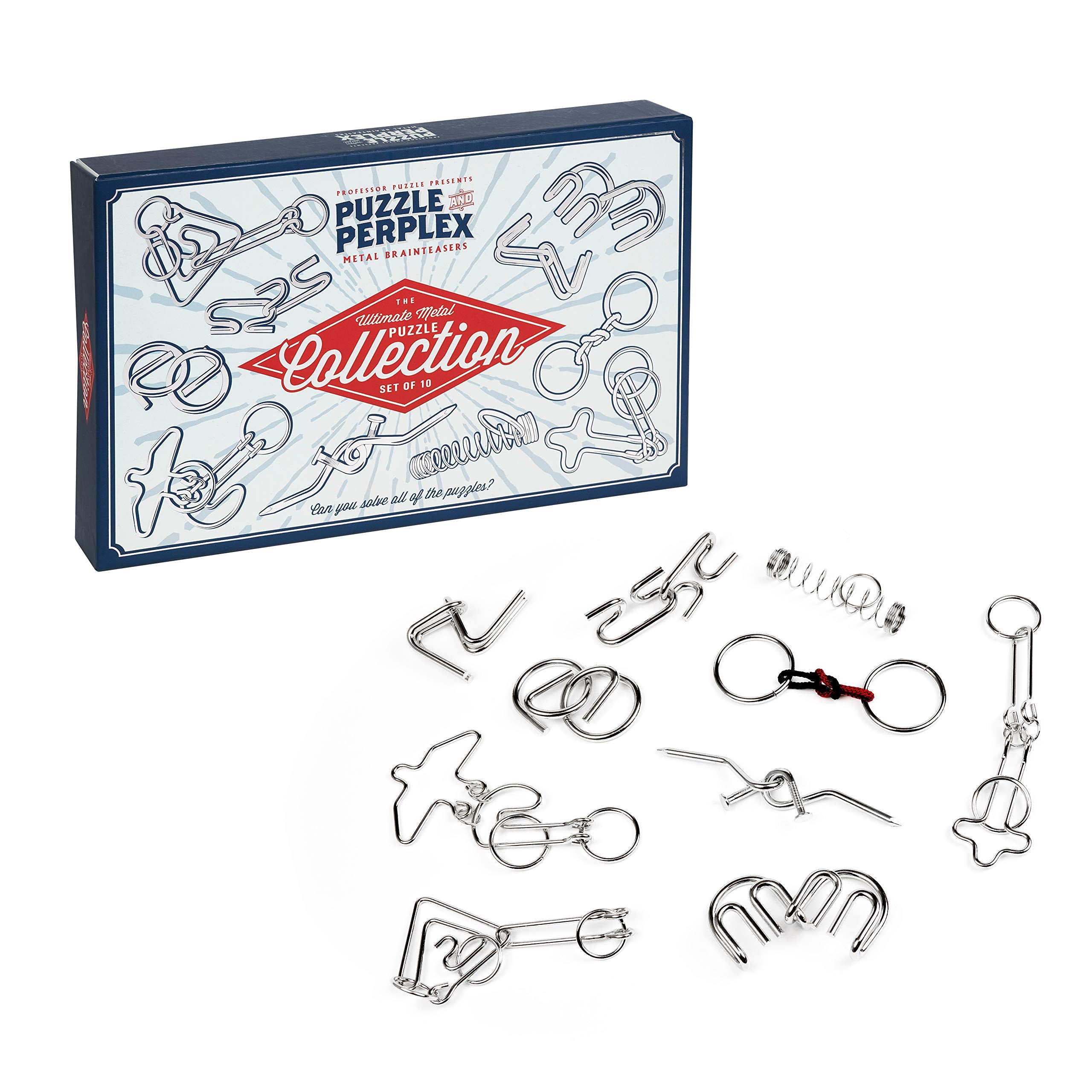 Professor PUZZLE colección Perplex de Professor – 10 Rompecabezas de Metal/Juegos de Teaser Cerebro, Multicolor (PX2041