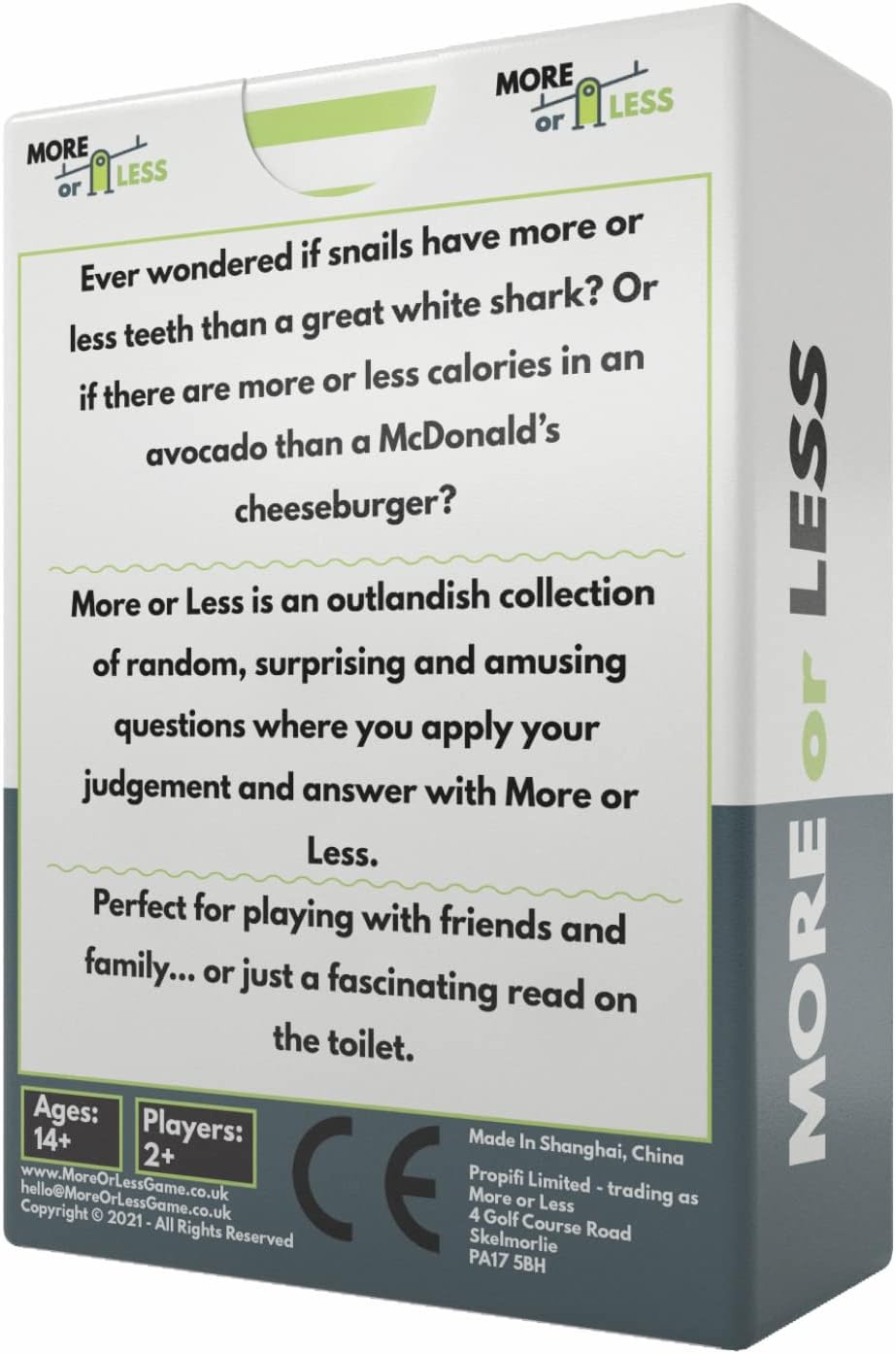 More or Less Original Edition Card Game - How Good Is Your Judgement? 2 Players + | Fun Family Party Games for Adults &Kids Birthday, Travel, Gift for Boys and Girls First Edition