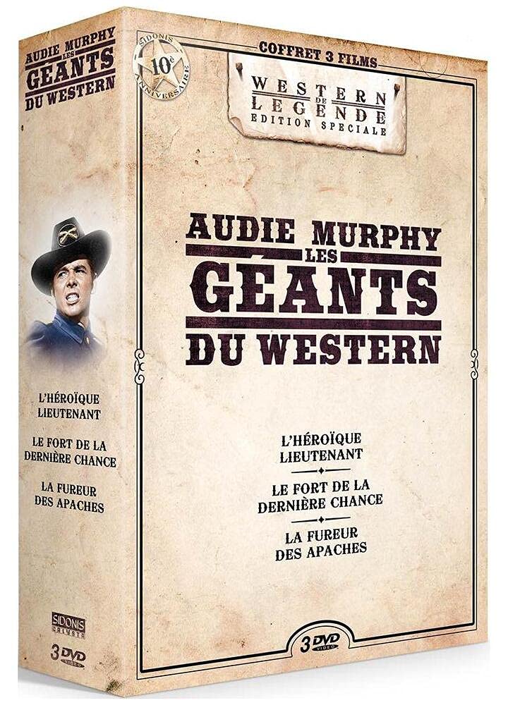 Audie Murphy n° 2 : Les géants du Western - Coffret 3 films : L'Héroïque lieutenant + Le Fort de la dernière chance + La Fureur des Apaches