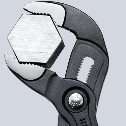 Knipex Cobra® High-Tech Water Pump Pliers grey atramentized, with non-slip plastic coating 125 mm 87 01 125