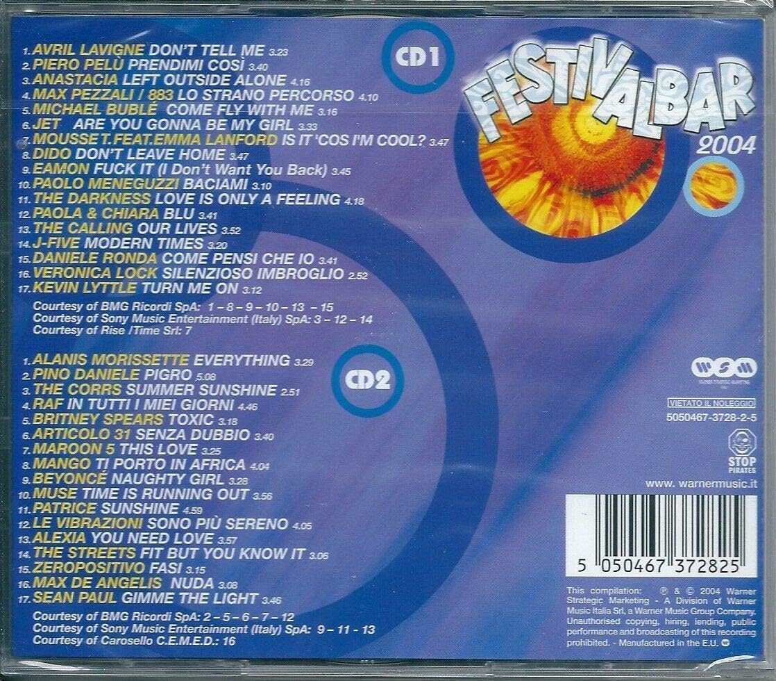 Festivalbar 2004 Compilation Blu