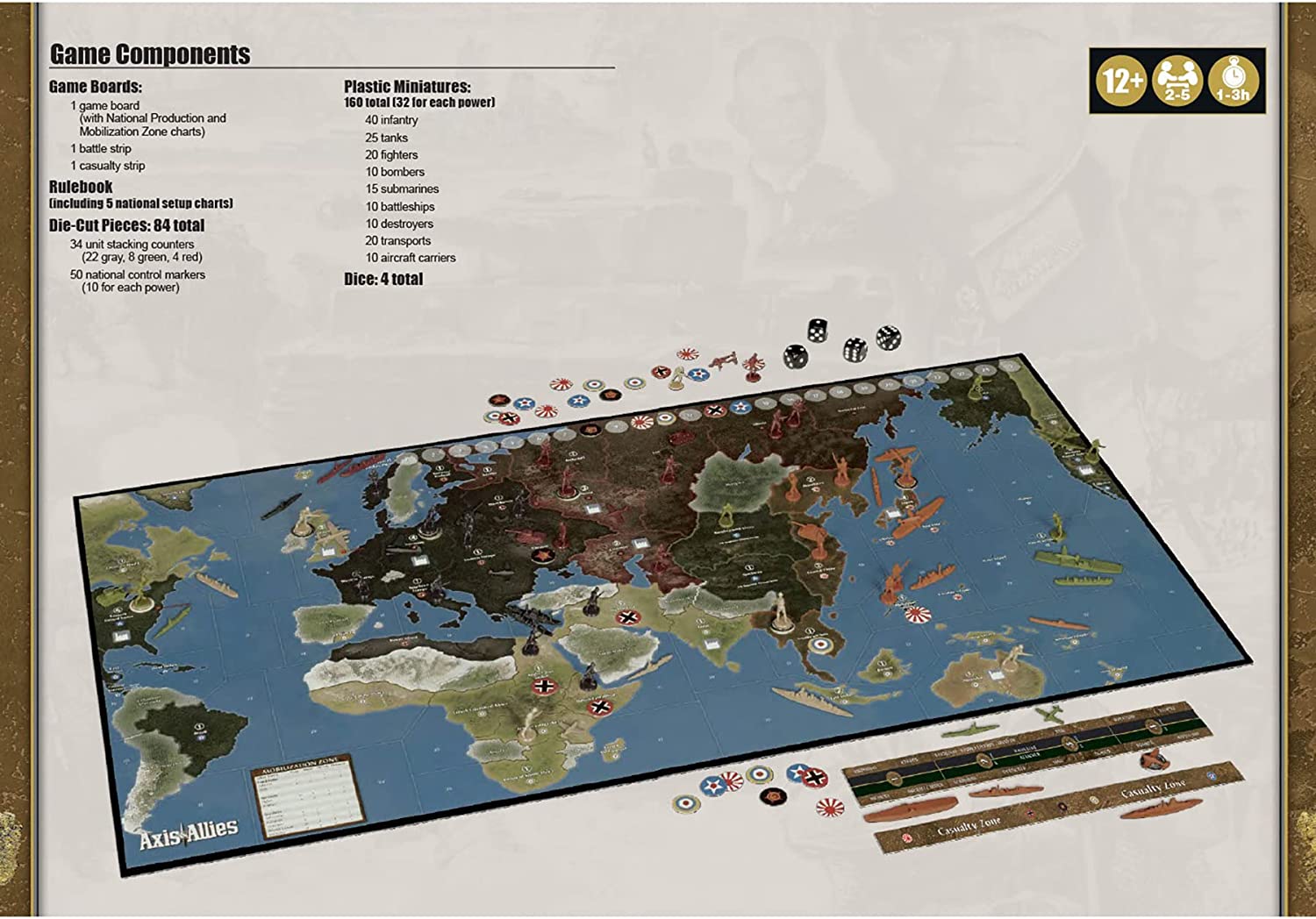 Axis & Allies: 1941 - A WWII Strategy Board Game, Renegade Game Studios, Epic War Game Set in 1941, Struggle for Supremacy, Ages 12+, 2-5 Players, 1-3 Hour Playing Time