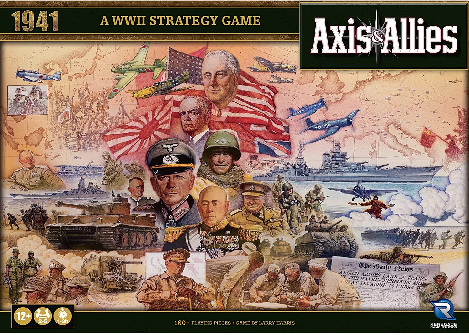 Axis & Allies: 1941 - A WWII Strategy Board Game, Renegade Game Studios, Epic War Game Set in 1941, Struggle for Supremacy, Ages 12+, 2-5 Players, 1-3 Hour Playing Time