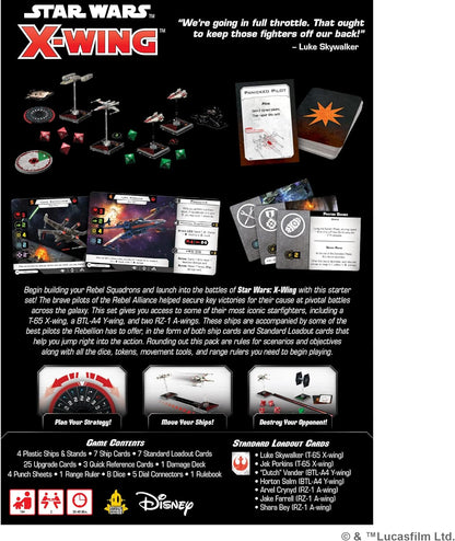 Atomic Mass Games |Star Wars X-Wing: Rebel Alliance Squadron Starter Pack | Tabletop Miniatures Game | Ages 14+ | 2 Players | 90 Minutes Playing Time