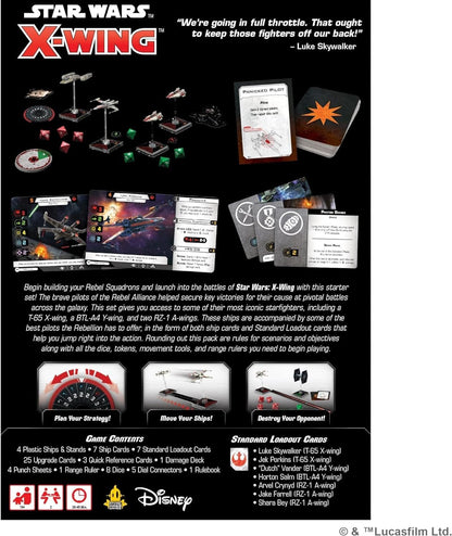 Atomic Mass Games |Star Wars X-Wing: Rebel Alliance Squadron Starter Pack | Tabletop Miniatures Game | Ages 14+ | 2 Players | 90 Minutes Playing Time