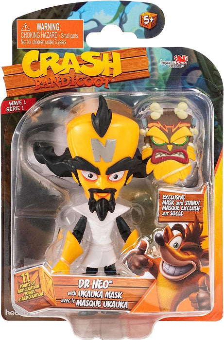 Crash Bandicoot Bandai Action Figures Dr Neo Cortex With Mask | 11cm Dr Neo Cortex Toy With Mask And Stand Accessories | Collectable Figures As Merchandise And Video Game Gifts