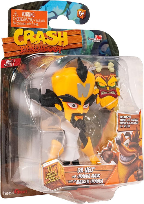 Crash Bandicoot Bandai Action Figures Dr Neo Cortex With Mask | 11cm Dr Neo Cortex Toy With Mask And Stand Accessories | Collectable Figures As Merchandise And Video Game Gifts