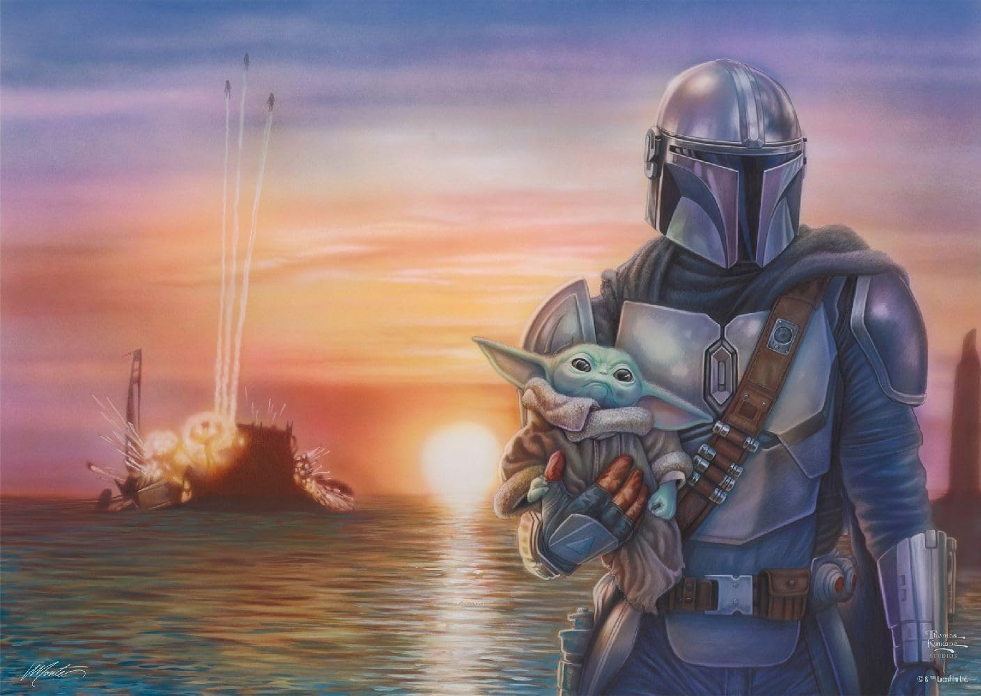 Schmidt | Thomas Kinkade: Disney Star Wars The Mandalorian - A New Direction - 1,000 Pieces | Jigsaw Puzzle | Ages 12+ | , 30 x 60 inch
