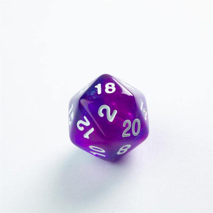 Galaxy Series Nebula RPG Dice Set | Set of 7 Dice in a Variety of Sizes Designed for Roleplaying Games | Premium Quality Resin Dice | Cosmic Glittering Design | Blue and Purple | Made by Gamegenic