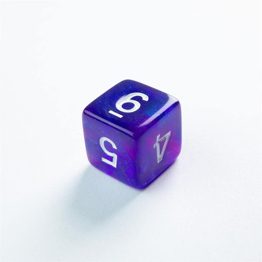 Galaxy Series Nebula RPG Dice Set | Set of 7 Dice in a Variety of Sizes Designed for Roleplaying Games | Premium Quality Resin Dice | Cosmic Glittering Design | Blue and Purple | Made by Gamegenic