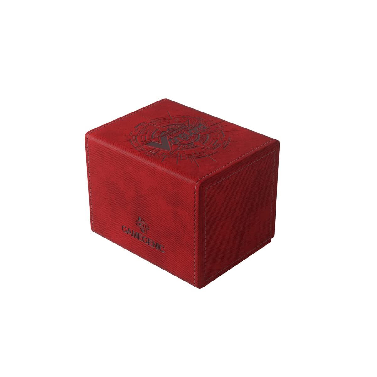 Gamegenic Cardfight!! Vanguard Nation's Vault | Premium Deck Box | Holds up to 50 Double-Sleeved Cards | Extra Drawer for Power Counters and Accessories | Dragon Empire - Red Color | Made