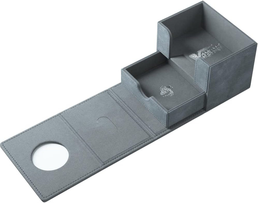 Gamegenic Cardfight!! Vanguard Nation's Vault | Premium Deck Box | Holds up to 50 Double-Sleeved Cards | Extra Drawer for Power Counters and Accessories | Brandt Gate - Gray Color | Made