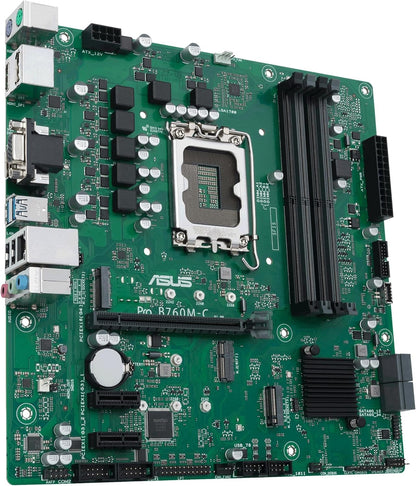 ASUS PRO B760M-C CSM Business Mainboard Sockel Intel LGA 1700 (mATX, CSM, Control Center Express, COM Debug Header, DDR5, PCIe 4.0, Q-LED Core