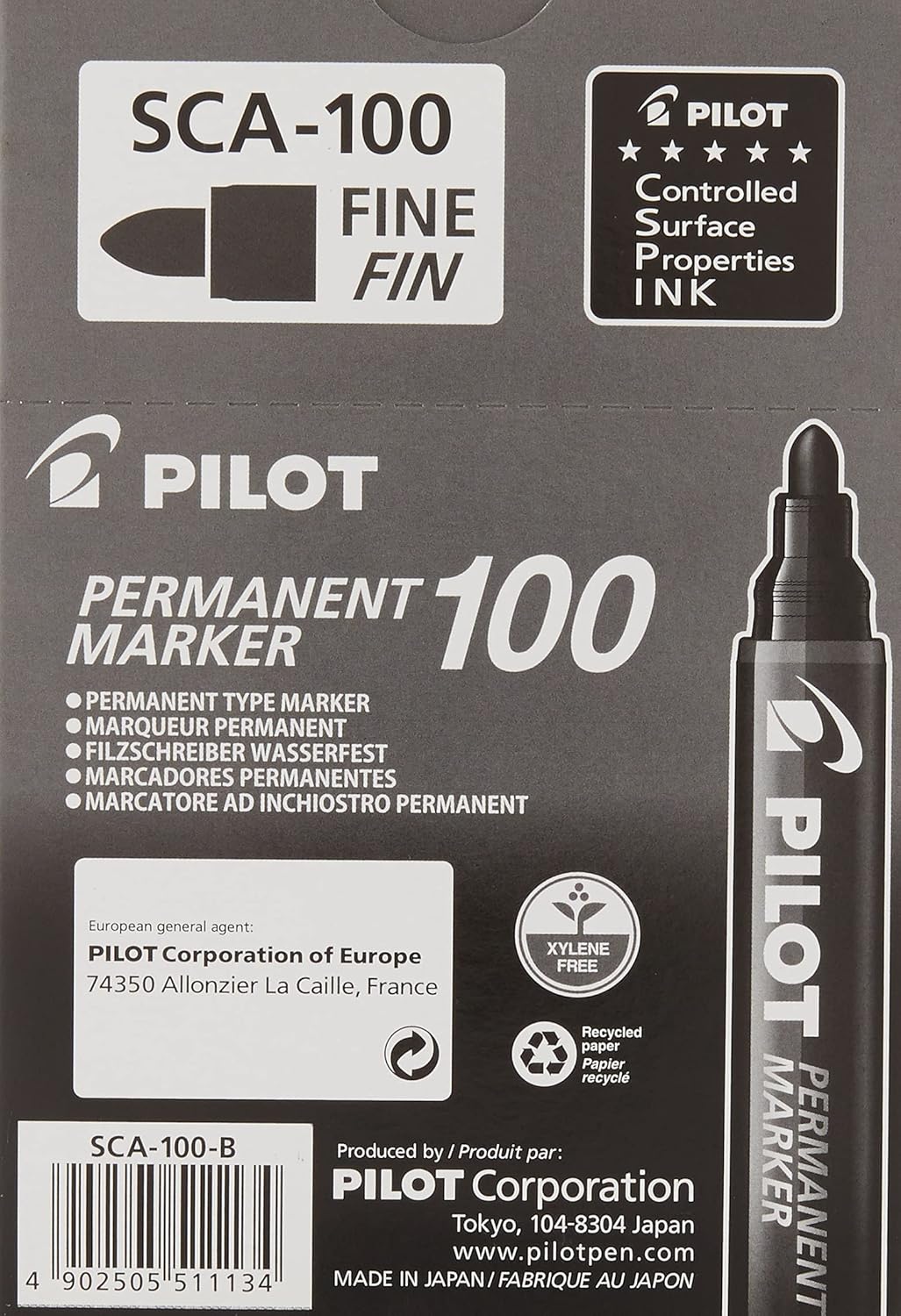 Permanent Marker Bullet Tip Black. sca-100-b
