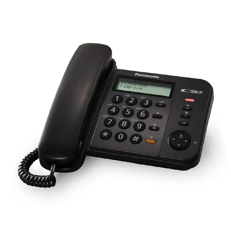 Panasonic KX-TS580EX1B telephone - telephones (Black, LCD, AA, 190 x 95 x 196 mm
