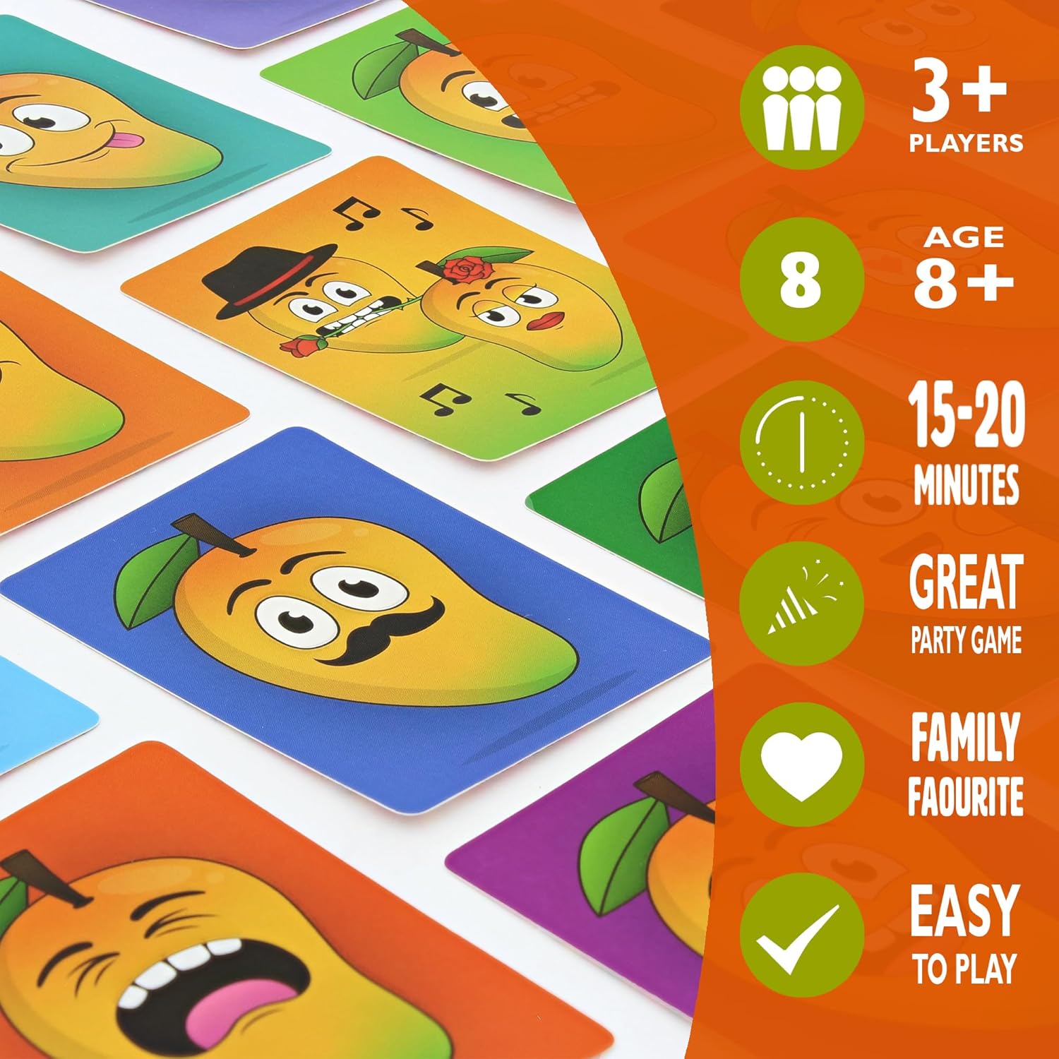 Ginger Fox, It Takes Two To Mango Silly Action Card Game | Pull Funny Faces To Win Points | Easy Play, Quick Thinking, On-The-Go Fun | Matching Pairs Style Play For Kids And Grown-Ups. Ages 8+