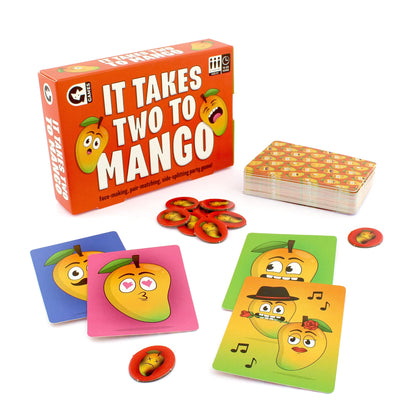 Ginger Fox, It Takes Two To Mango Silly Action Card Game | Pull Funny Faces To Win Points | Easy Play, Quick Thinking, On-The-Go Fun | Matching Pairs Style Play For Kids And Grown-Ups. Ages 8+
