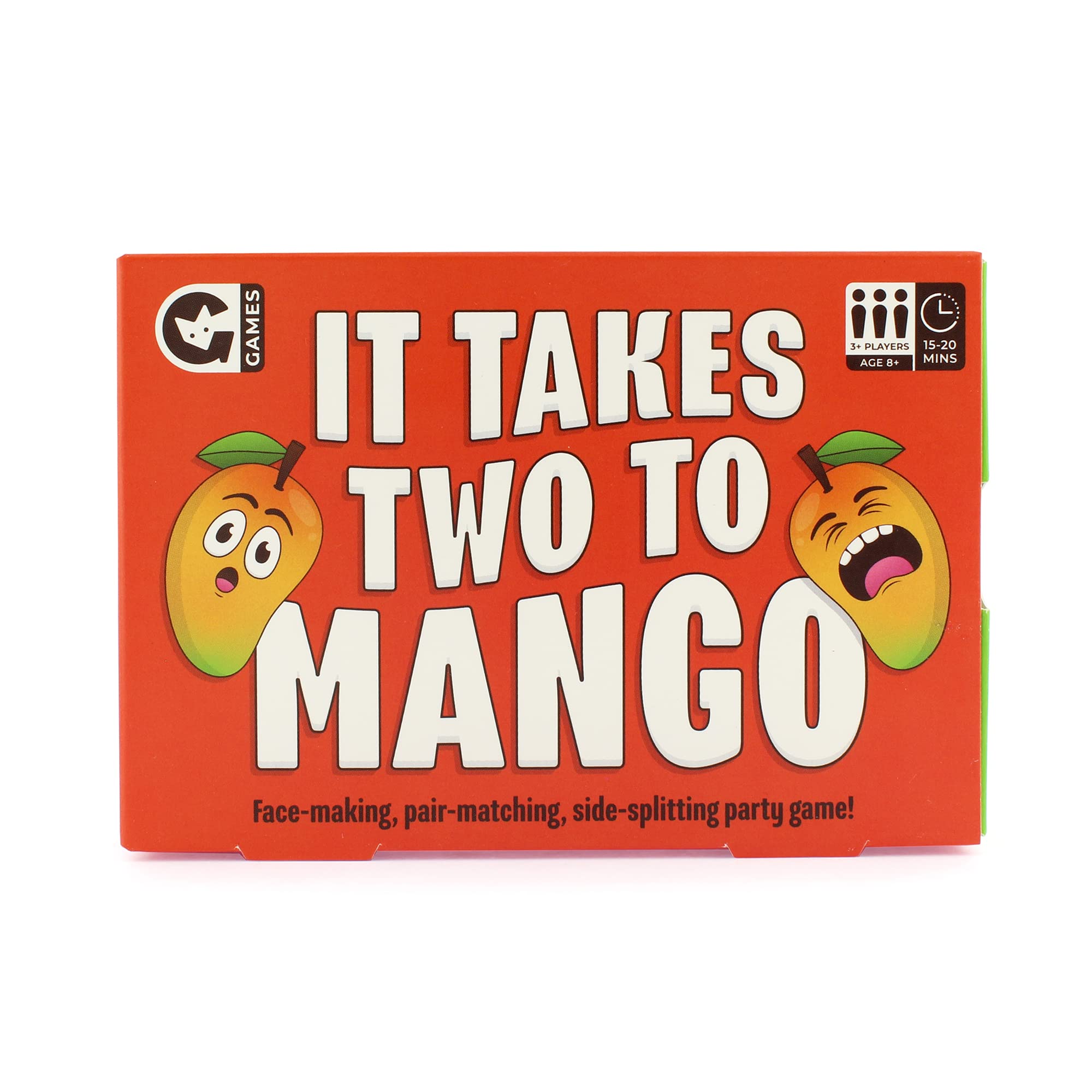 Ginger Fox, It Takes Two To Mango Silly Action Card Game | Pull Funny Faces To Win Points | Easy Play, Quick Thinking, On-The-Go Fun | Matching Pairs Style Play For Kids And Grown-Ups. Ages 8+