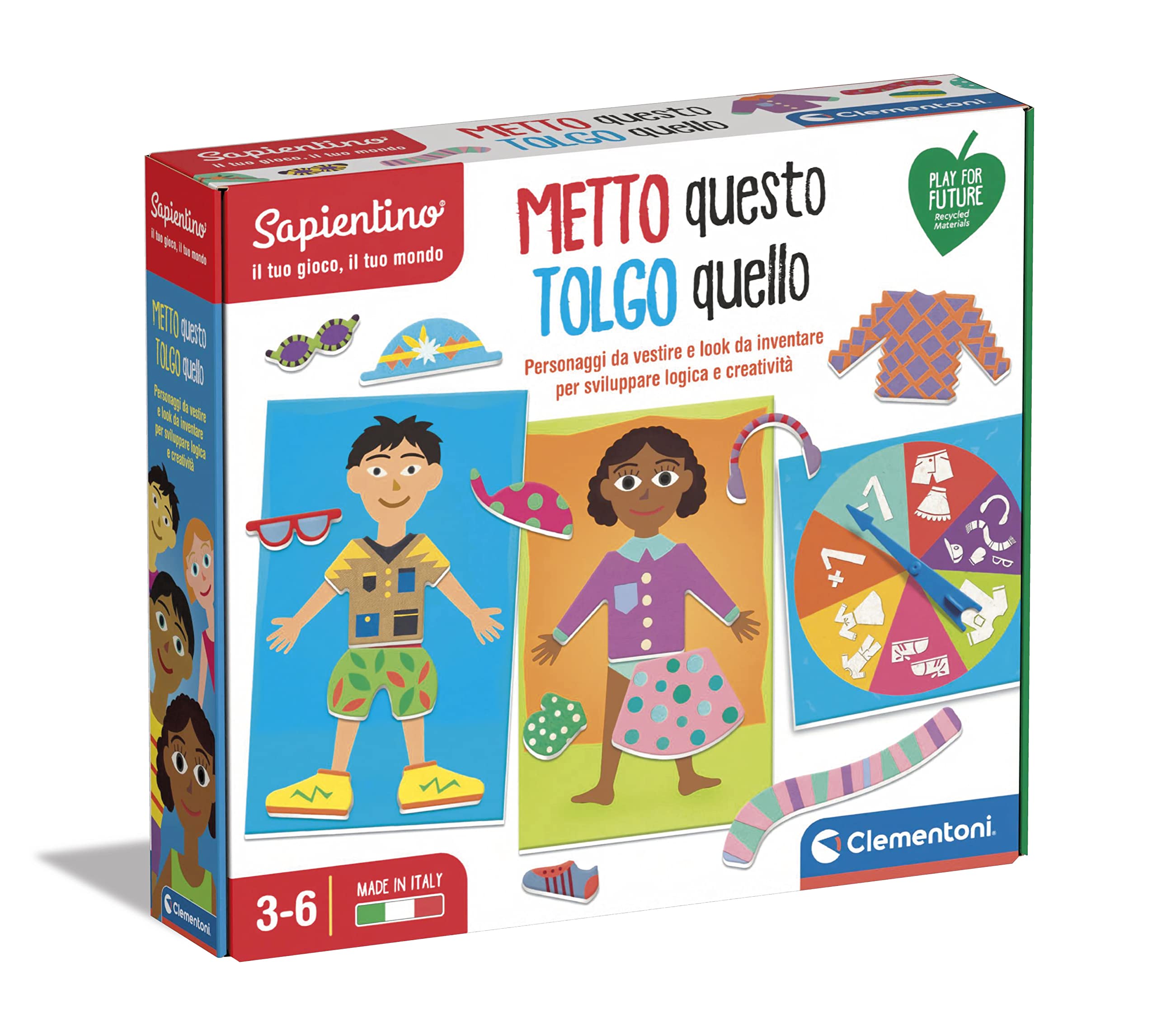 Clementoni- Metto Questo Tolgo Quello Italia Juego Educativo Sapientino, Multicolor, 3 Anni (16129
