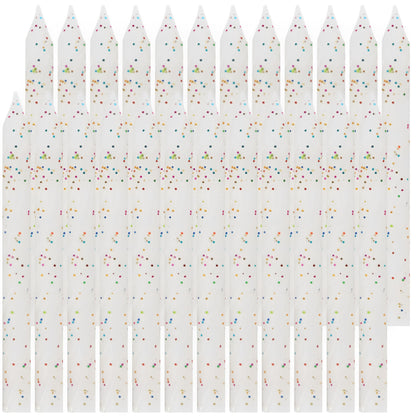 Unique Party 19974-White & Glitter Spiral Birthday Candles, Pack of 24, White