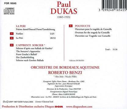 Dukas: La Peri / L'Apprenti Sorcier / Polyeucte