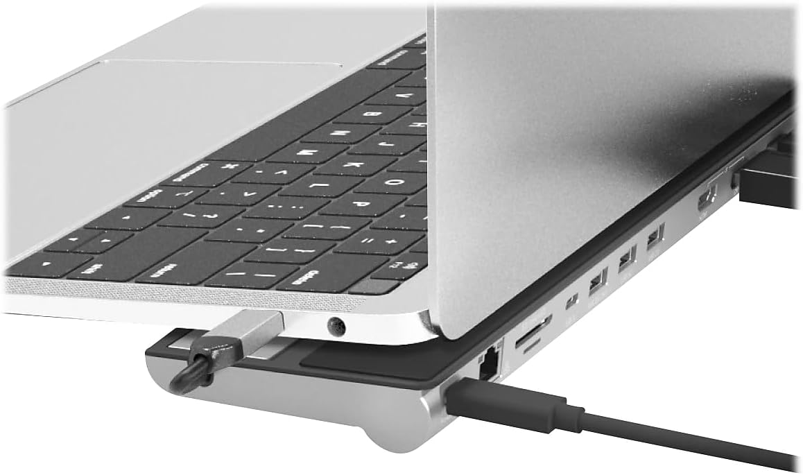 j5create USB C-dockingstation - ondersteunt tot 3 beeldschermen tegelijkertijd | HDMI, DisplayPort, VGA, 100 W PD snel opladen, Gigabit Ethernet | Wordt geleverd met type C-kabelcompartiment (JCD543