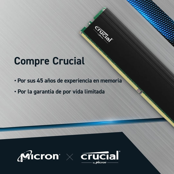 Crucial Pro RAM 32GB Kit (2x16GB) DDR4 3200MT/s (or 3000MT/s or 2666MT/s) Desktop Memory CP2K16G4DFRA32A