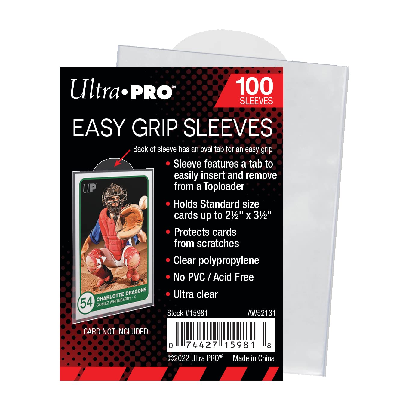 Ultra Pro 15981-2-1/2" X 3-1/2" Easy Grip Sleeves
