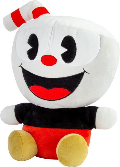 Tomy T12873_BASE Club Mocchi-Cuphead Mega 15-Inch Plush, Cuddly Toy for Boys and Girls Aged 3+, White and Red