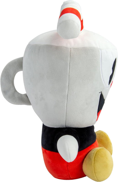 Tomy T12873_BASE Club Mocchi-Cuphead Mega 15-Inch Plush, Cuddly Toy for Boys and Girls Aged 3+, White and Red