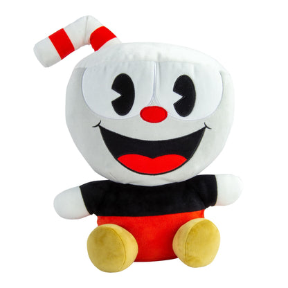 Tomy T12873_BASE Club Mocchi-Cuphead Mega 15-Inch Plush, Cuddly Toy for Boys and Girls Aged 3+, White and Red