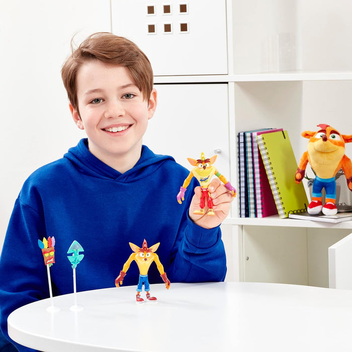 Crash Bandicoot Bandai Plüschtier | 15 cm Plüschtier Sammlerstück | Plushie Mädchen und Jungen Spielzeug für Videospiel-Fans | Sammelbare Kuscheltiere für Jungen und Mädchen Tolle