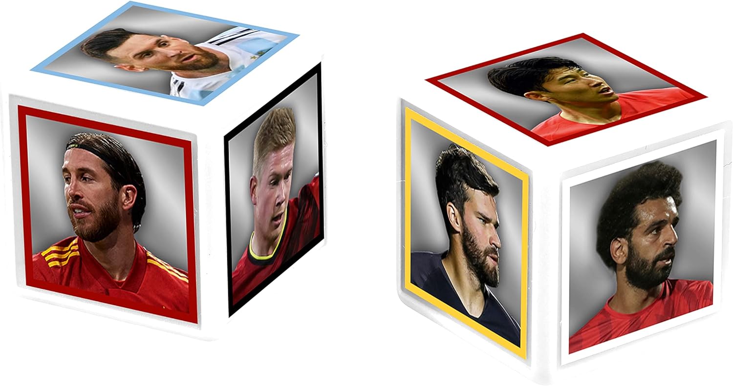 Top Trumps World Football Stars Match The Crazy Cube Game, play with the world’s best football players from Messi, Ronaldo, Neymar and Kane, travel board game, gift and toy for Boys and Girls Aged 4.