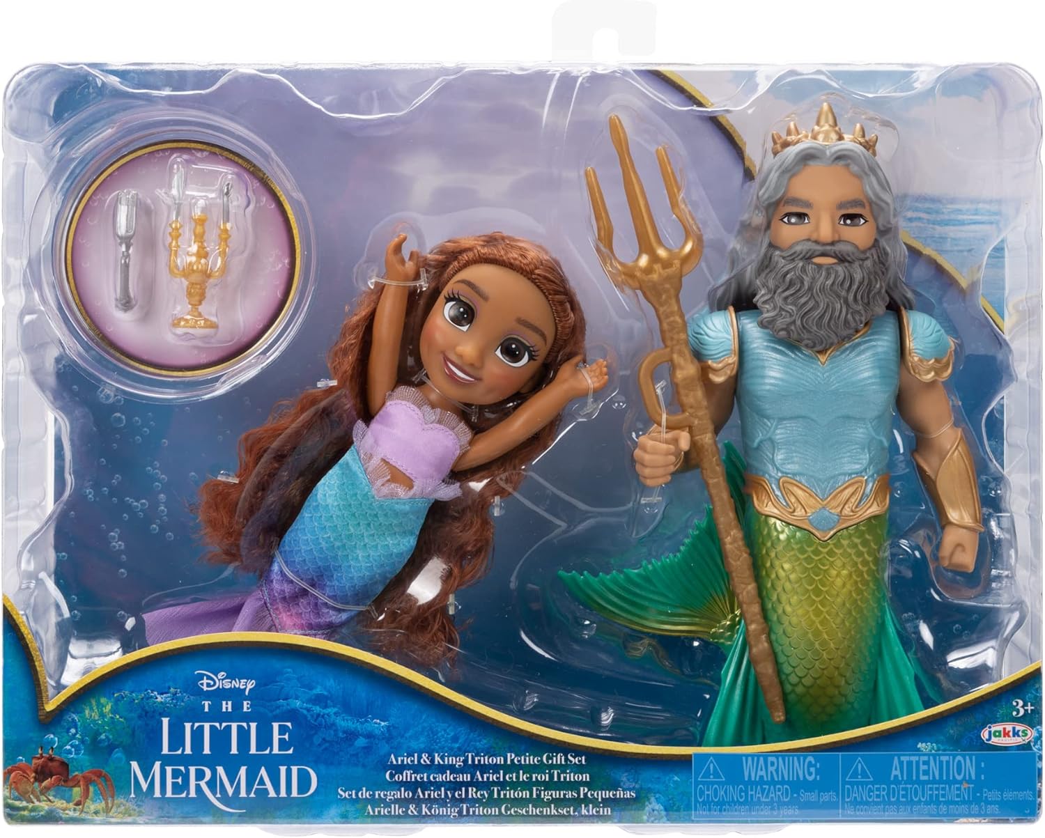 Disney Ariel De Kleine Zeemeermin, Set Van Ariel En Triton, 15 Cm
