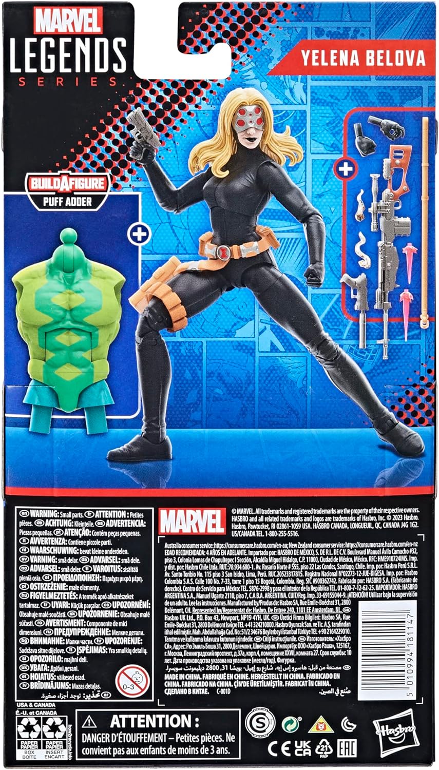 Marvel Hasbro Legends Series: Yelena Belova Black Widow, Classic Comic Legends Action Figure, 15 cm