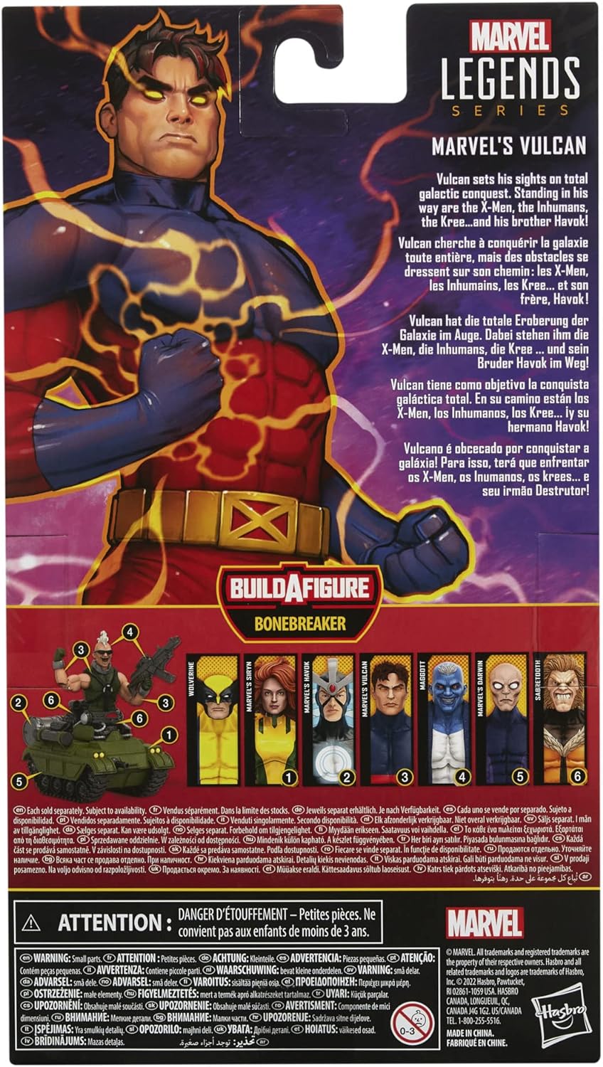 Hasbro Marvel Legends Series X-Men Marvel’s Vulcan Action Figure15 cm Collectible Toy, 2 Accessories and 1 Build-A-Figure Part