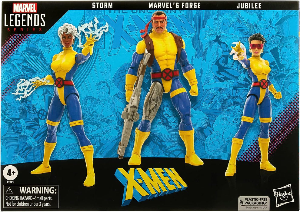 marvel Legends Series Forge, Storm, & Jubilee X-Men 60th Anniversary Action Figure Set, 6-Inch Action Figures