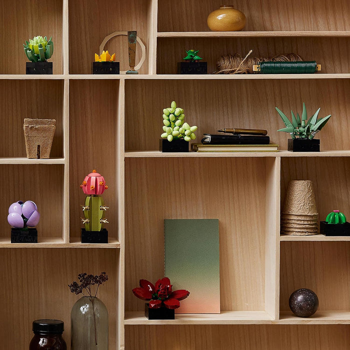 LEGO 10309 Icons Succulents Artificial Plants Set for Adults, Home Décor, Creative Hobby, Gift Idea for Her & Him, Botanical Collection (Build 9 Small Plants), Flower Bouquet Kit