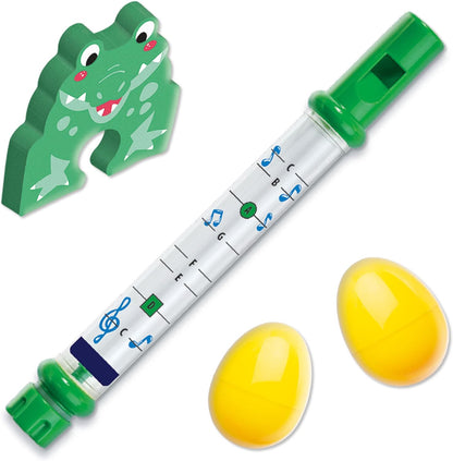 SES Creative 13059 Croco music in the bath - Water flute can be filled with water; Water level changes the pitch of the flute; Age 3+