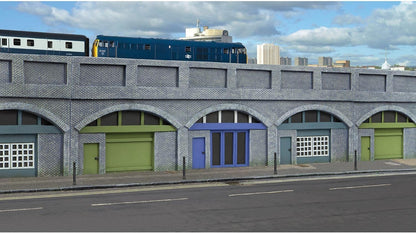 Hornby Low Relief Viaduct with Lock Ups 2 Engineers Blue Brick