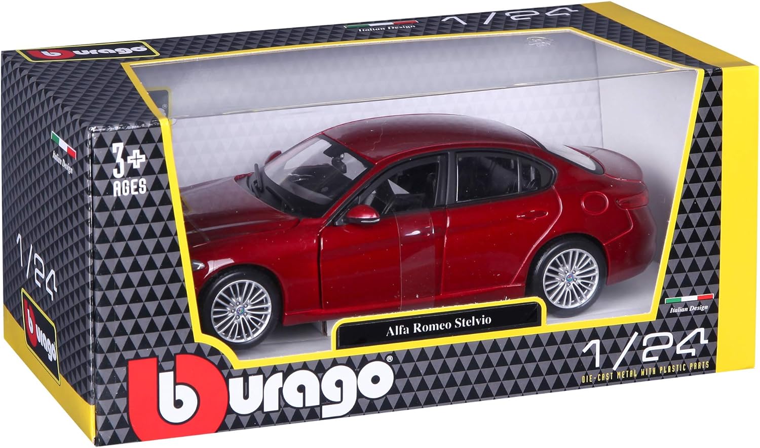 Bburago Autocollectie Alfa Romeo, replica DIE-CAST schaal 1:24, verschillende modellen/kleuren, 1 stuk 1:24 - BBurago Alfa Romeo auto-collectie