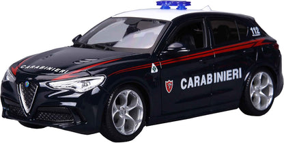 Bburago - Carabinieri Modelauto 1:24 – Realistische Politiewagen, Officiële Licentie, Verzamelaarsmodel of Speelgoedauto, Willekeurige Selectie, Vanaf 3 Jaar