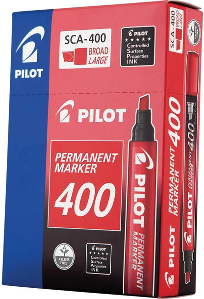 Pilot sca-400-r – Pack of 12 Permanent Markers Conical Tip, Red