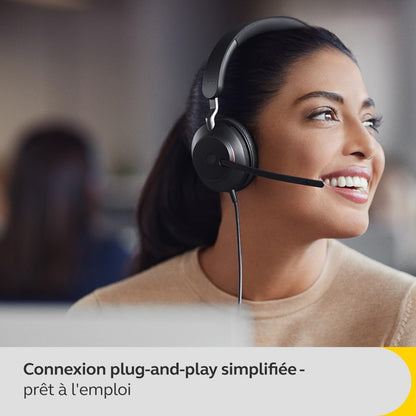 Jabra Evolve2 40 SE Headset Wired Head-band Calls/Music USB Type-C Black
