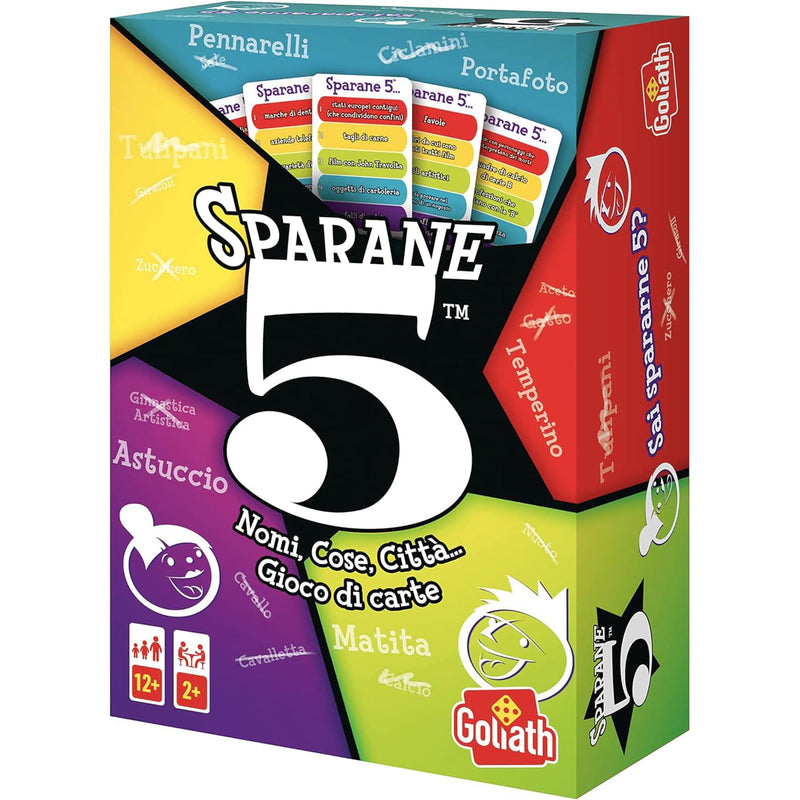 GOLIATH Sparane 5, Name 5, 926349.006 Board Game, Card Game and Questions for the Family, Ages Twelve and Up, Multicoloured, 926349.006