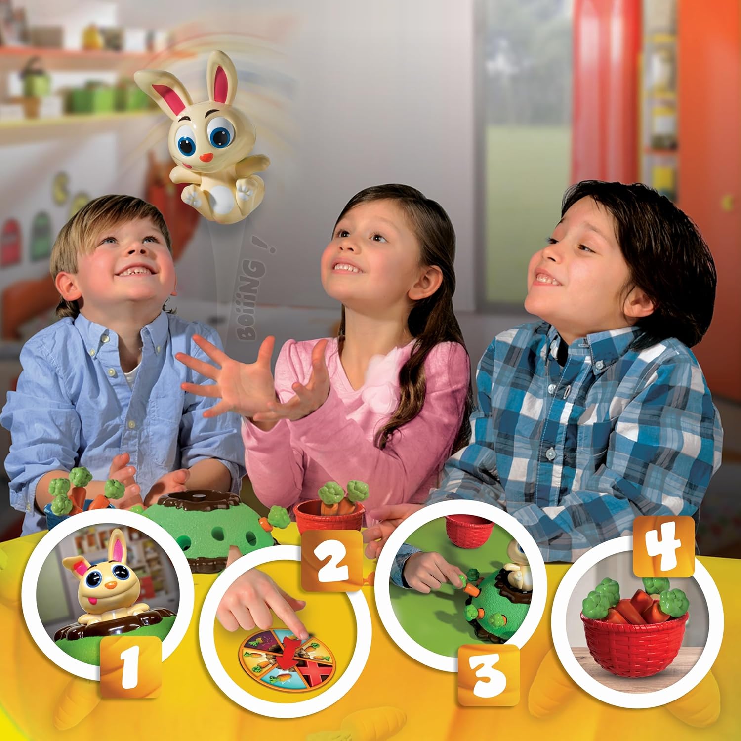 Goliath Acchiappa il Coniglio, Gioco da Tavolo per Bambini e Bambine dai 4 Anni in su, Gioco d'Azione con Coniglio e Carote, Stimola i Riflessi, Gioco per Regalo