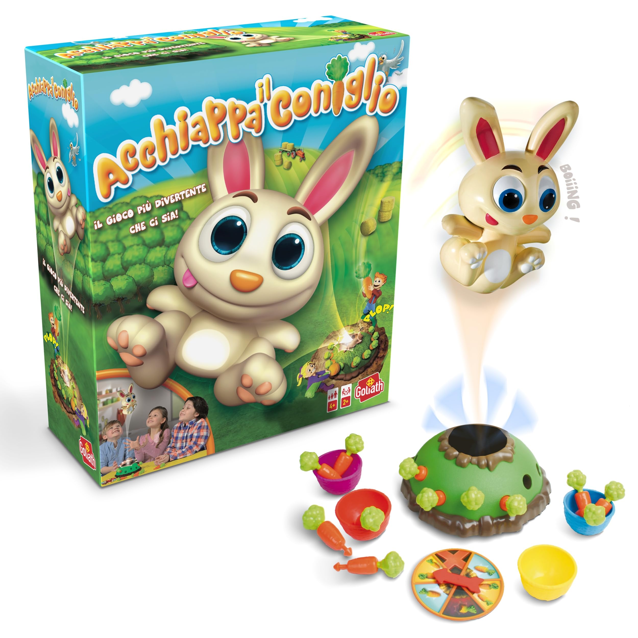 Goliath Acchiappa il Coniglio, Gioco da Tavolo per Bambini e Bambine dai 4 Anni in su, Gioco d'Azione con Coniglio e Carote, Stimola i Riflessi, Gioco per Regalo