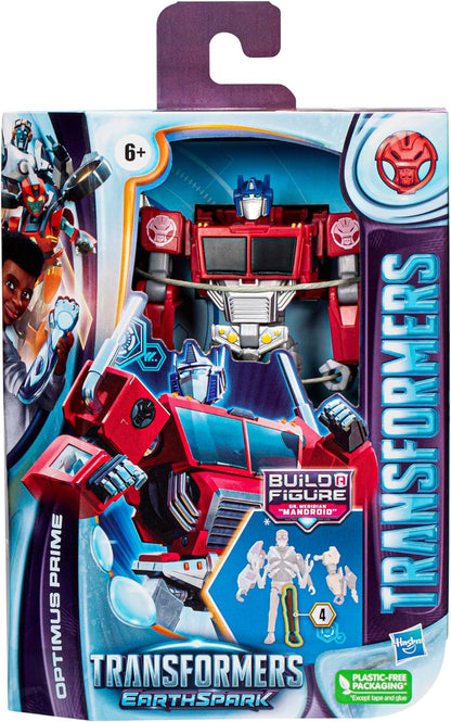 TRANSFORMERS Toys EarthSpark Deluxe Class Optimus Prime, 12.5-cm Action Figure, Robot Toys for Children Aged 6 and Up