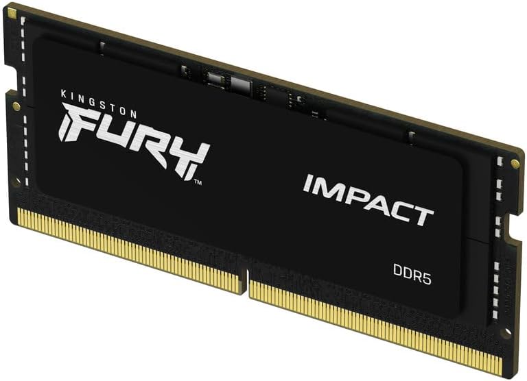 Kingston FURY Impact 32GB 4800MT/s DDR5 CL38 SODIMM Notebook Gaming Memory Single Module - KF548S38IB-32, Black
